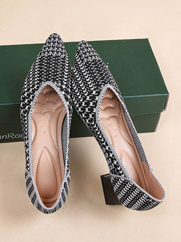 Houndstooth Pointed-Toe Pumps Shoes