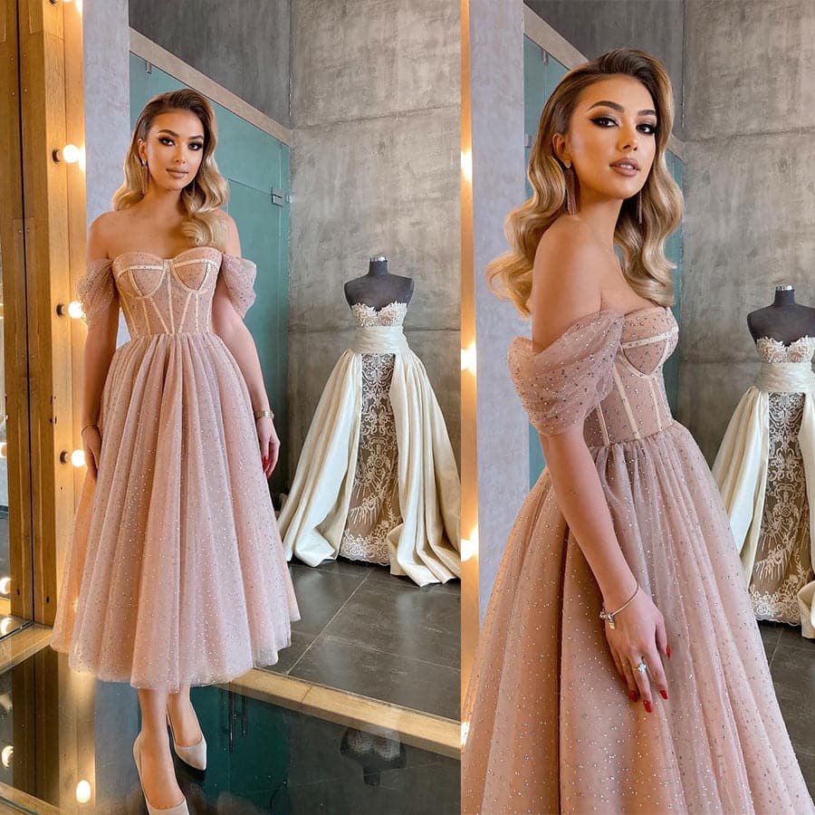 New Short Prom Dresses With Boat Neck Celebrity Dresses
