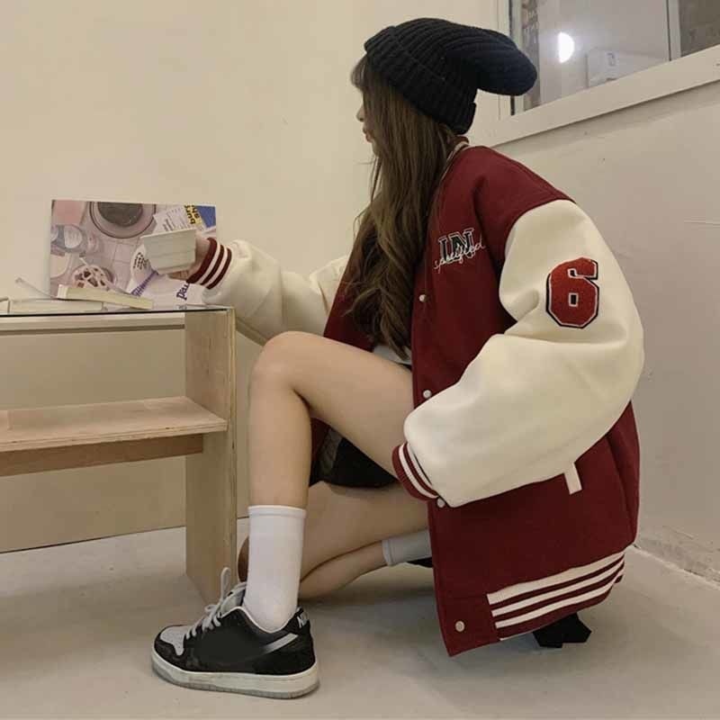 Hiphop Varsity Bomber Cyber Y2k Jacket