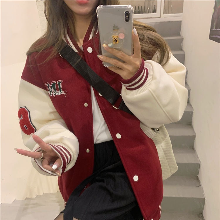Hiphop Varsity Bomber Cyber Y2k Jacket