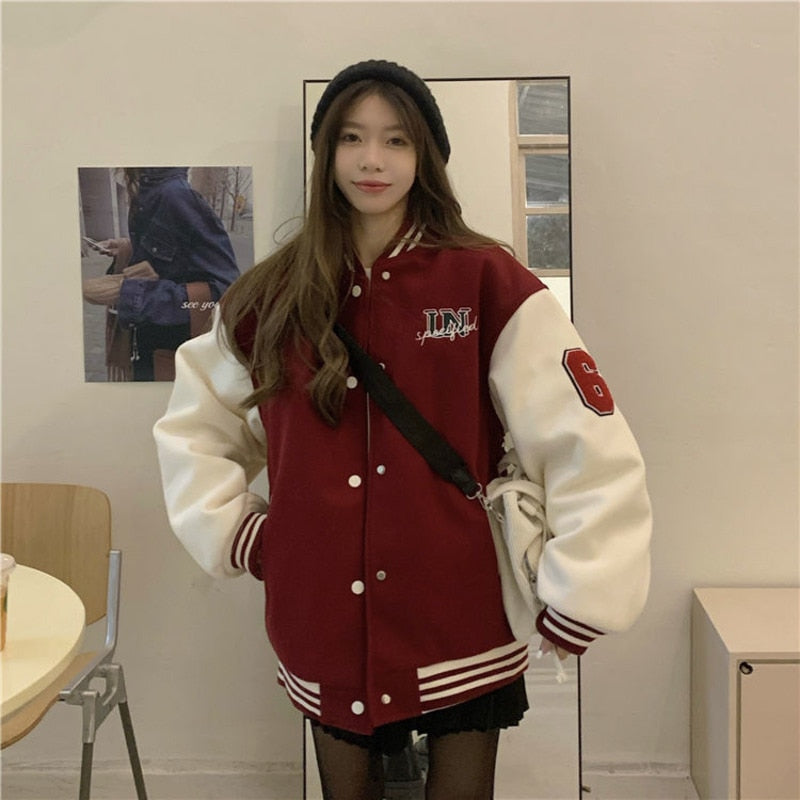 Hiphop Varsity Bomber Cyber Y2k Jacket