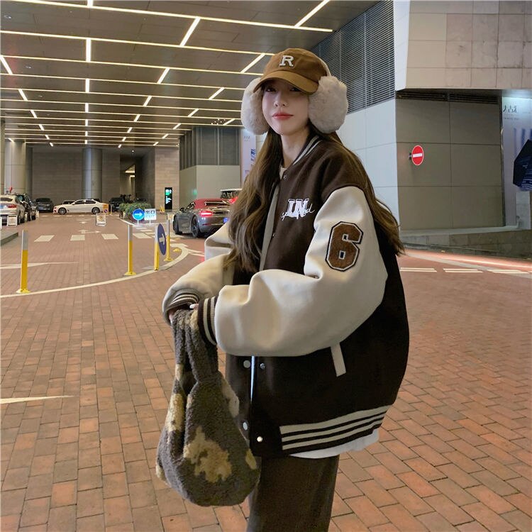 Hiphop Varsity Bomber Cyber Y2k Jacket