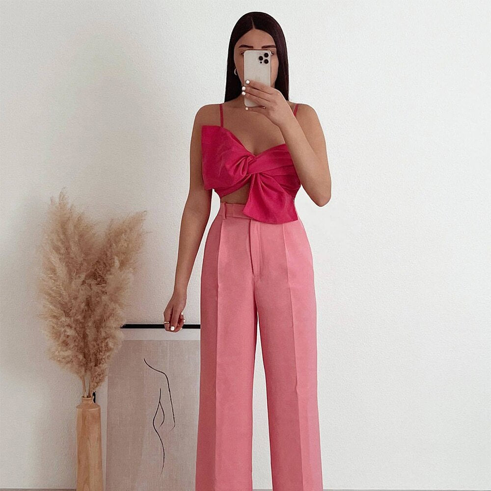 Chic Lady Crop Top Summer High Street Camis Tank Top Female Camisole