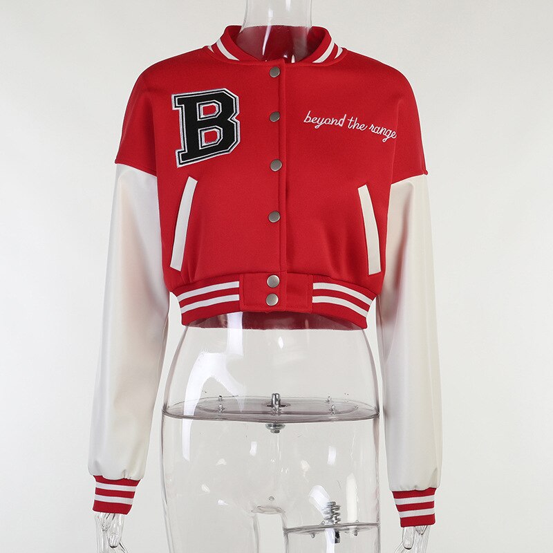 Stitching Letters Embroidery Baseball Uniform Jacket