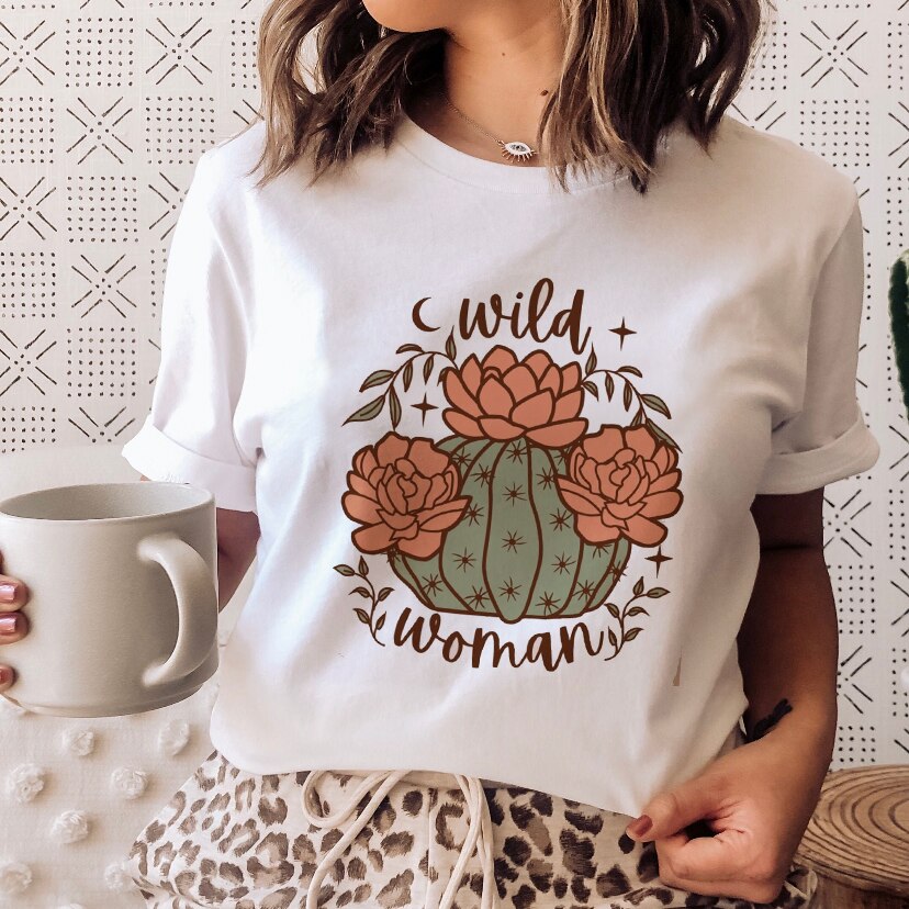 Ladies Mushroon Frog Tshirt Fashion Cartoon Animal Lady Print Tee