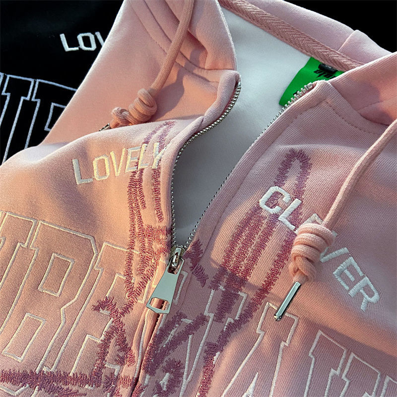 Retro Letter Embroidery Hoodie