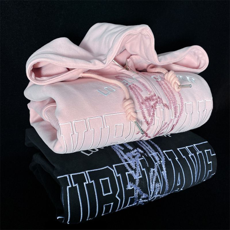 Retro Letter Embroidery Hoodie