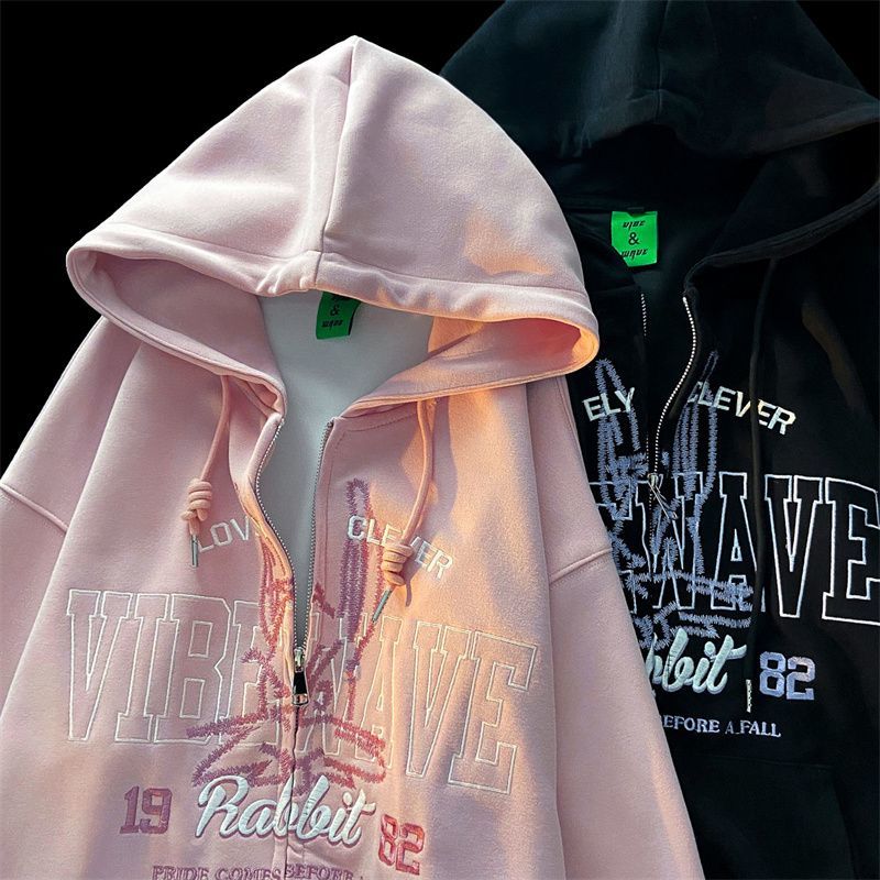 Retro Letter Embroidery Hoodie