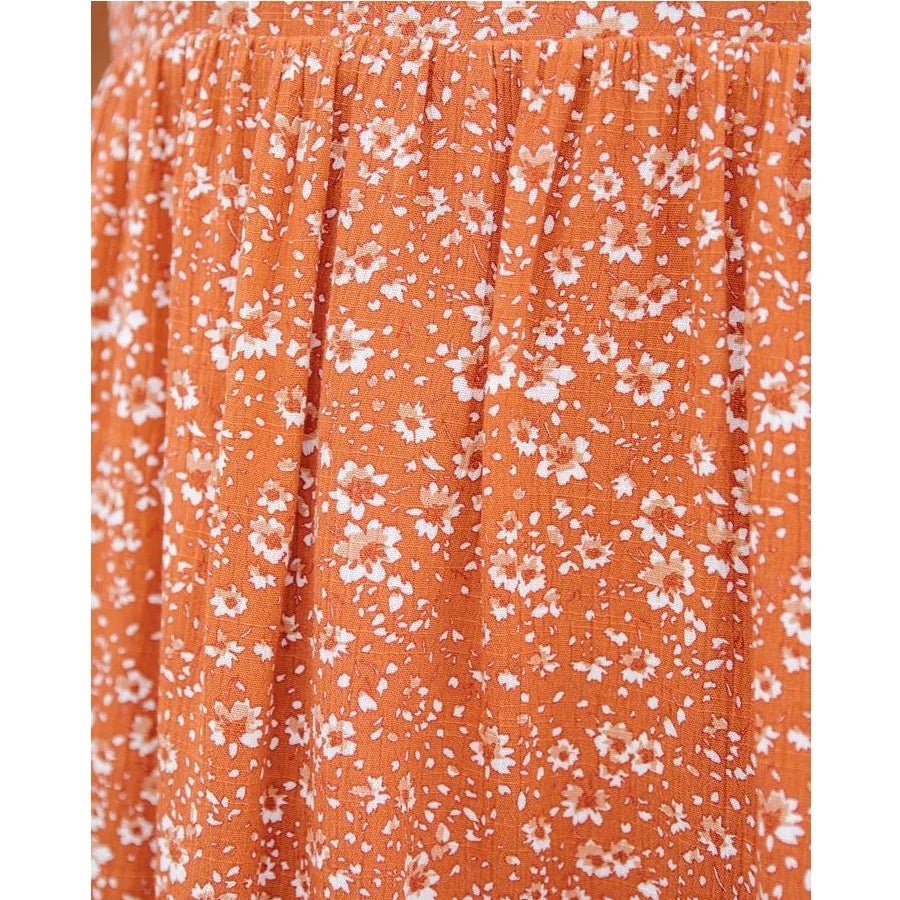 Casual Small Floral Lantern Sleeve for Boho Dress