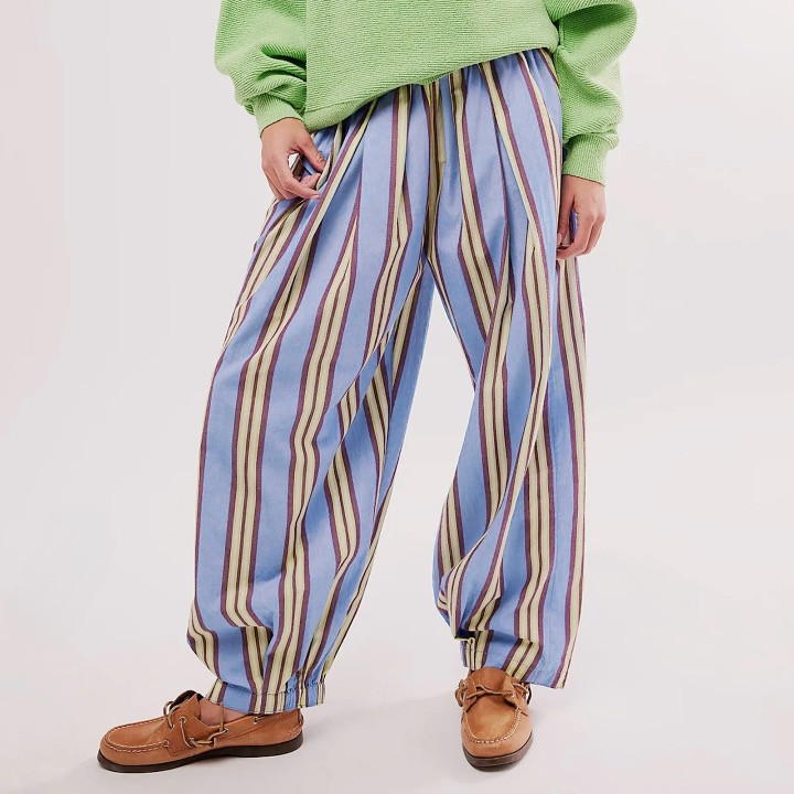 Herin Striped Print Harem Boxer Trousers