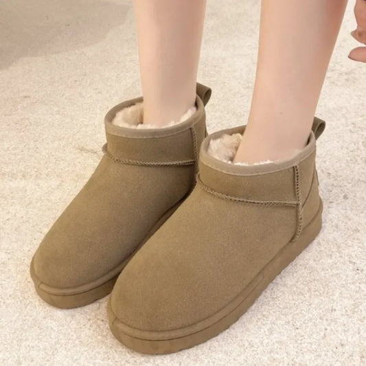 NEW Snow Boots Women's Short Tube Thickened Cotton Shoes Non-slip Winter New Shoes Student Women's Shoes Black Boots