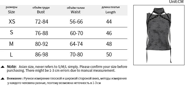 Vintage Gothic Print Retro Punk Sleeveless Five Pointed Star Crop Top