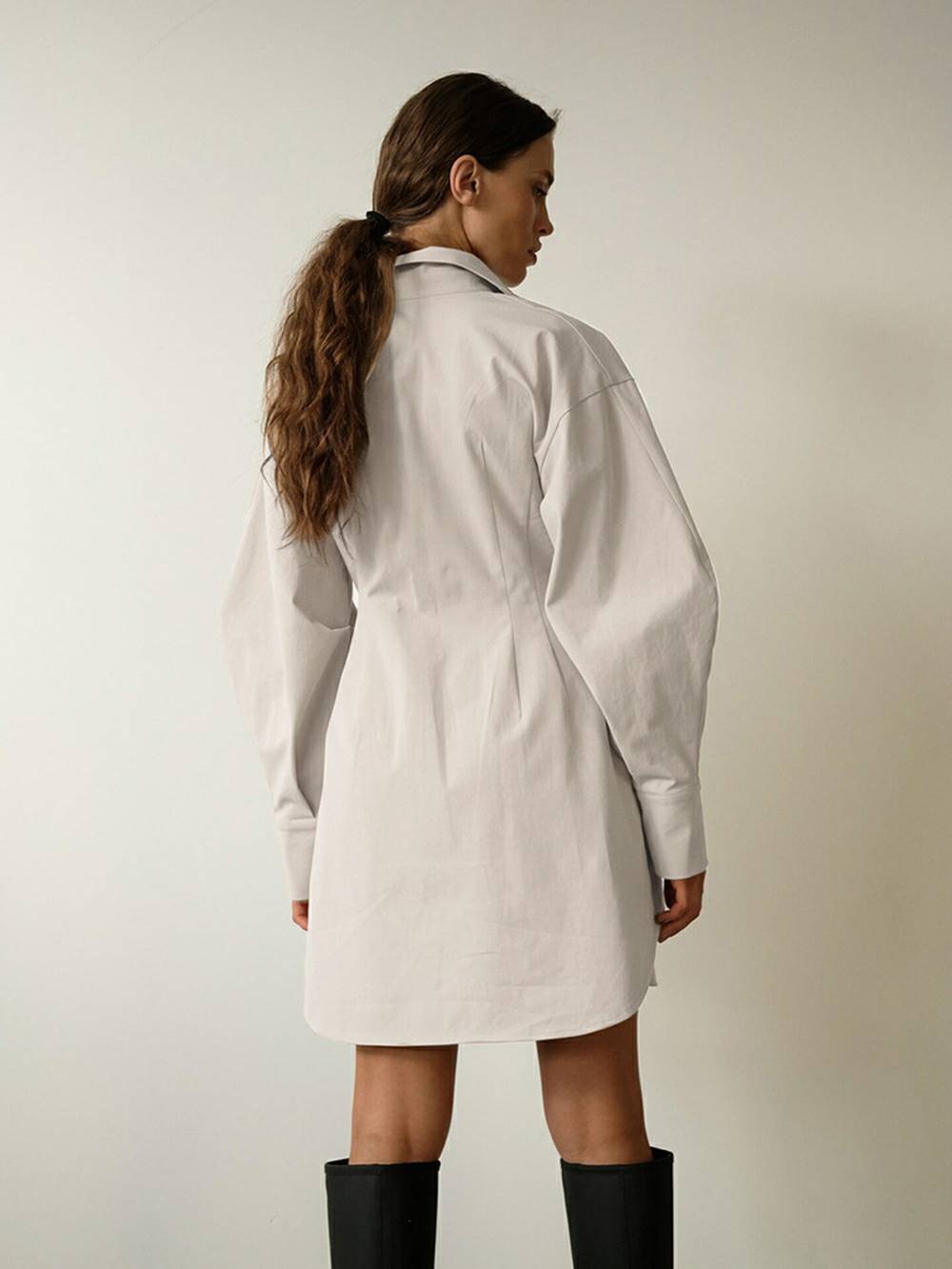 Casual Elegant Solid Patchwork Turndown Collar Shirt  Dresses