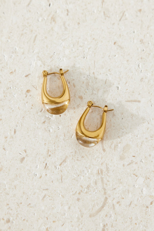 18k Gold Plated Frozen Icicle Hoop Earrings Gold