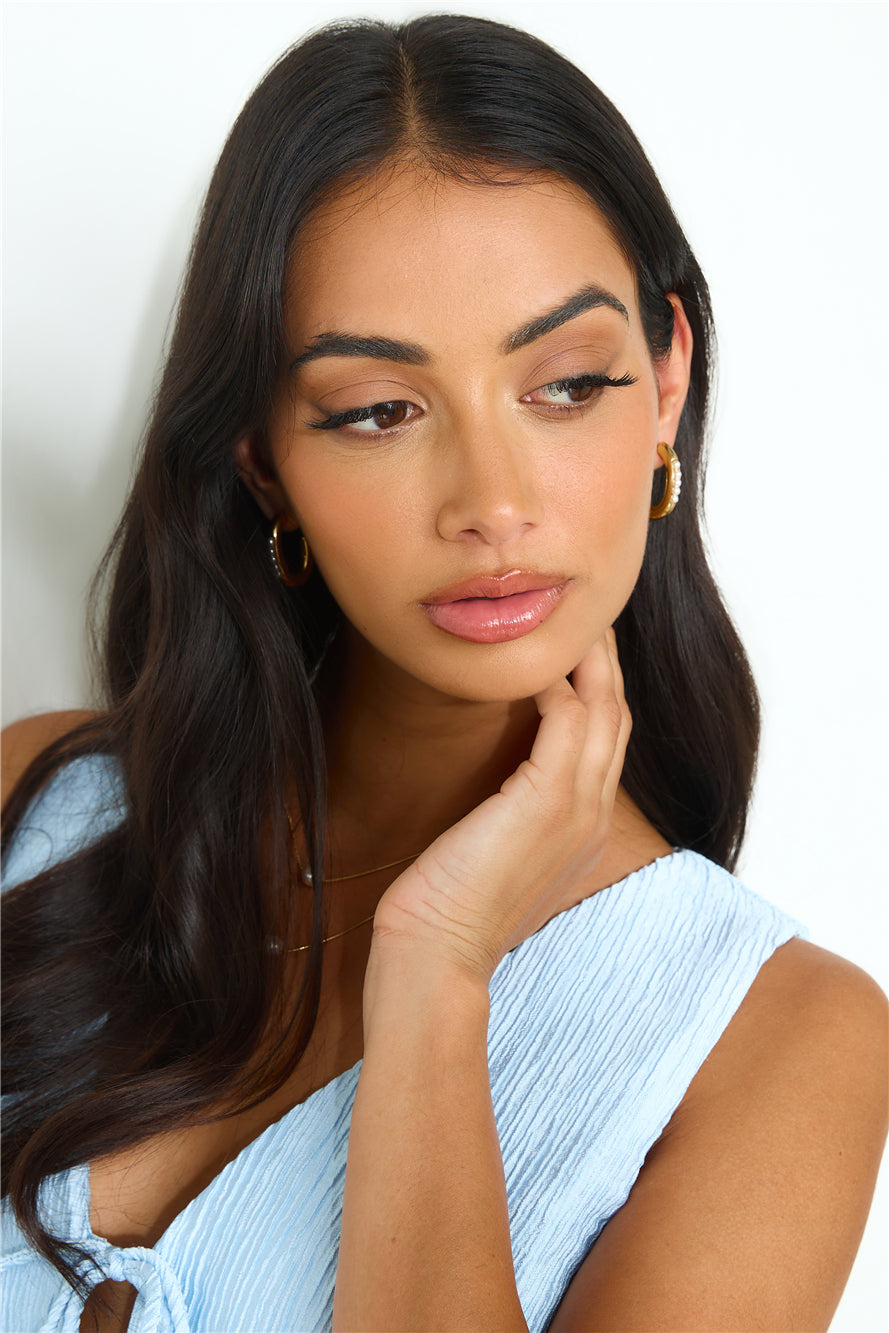 18k Gold Plated Sultry Hoop Earrings Gold