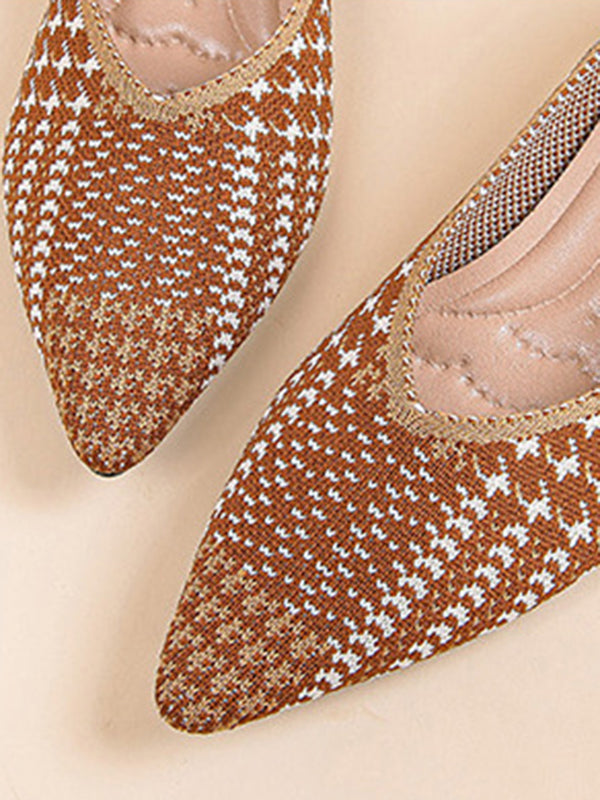 Houndstooth Pointed-Toe Pumps Shoes
