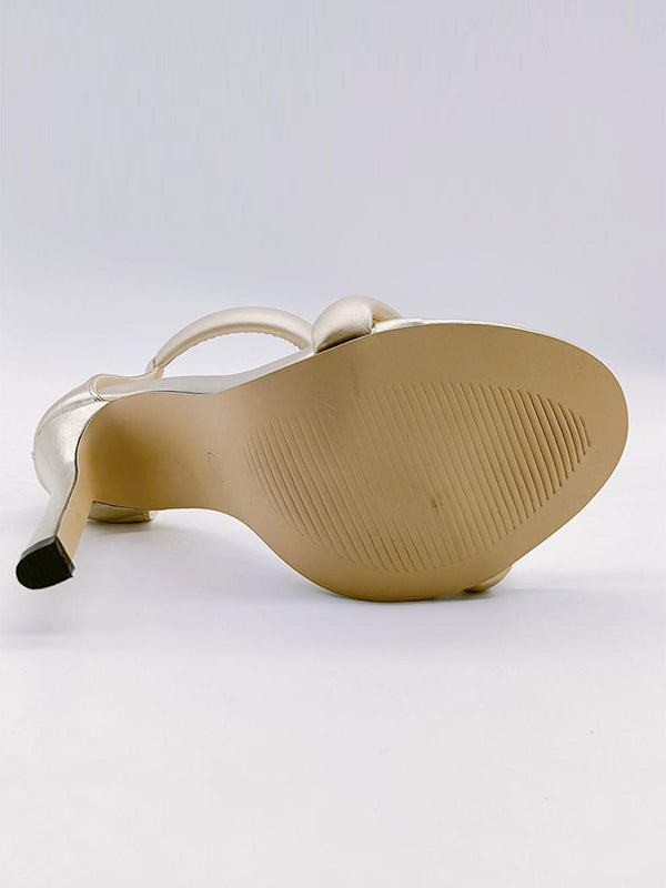 Solid Color Zipper Peep Toe Stilettos Pumps Sandals