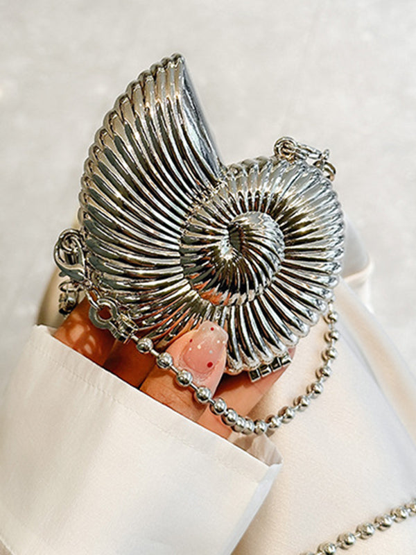 Chains Geometric Solid Color Satchels Crossbody Bags