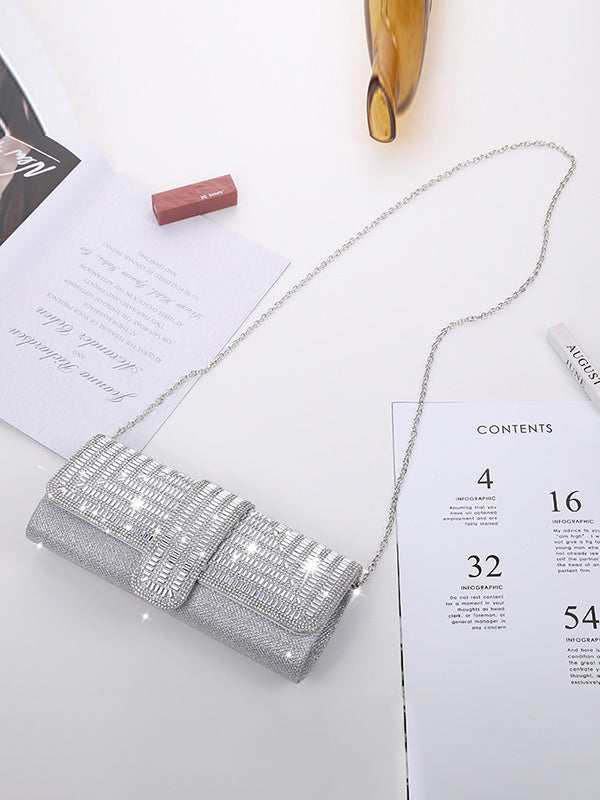 Chains Rhine Stones Handbags Crossbody Bags