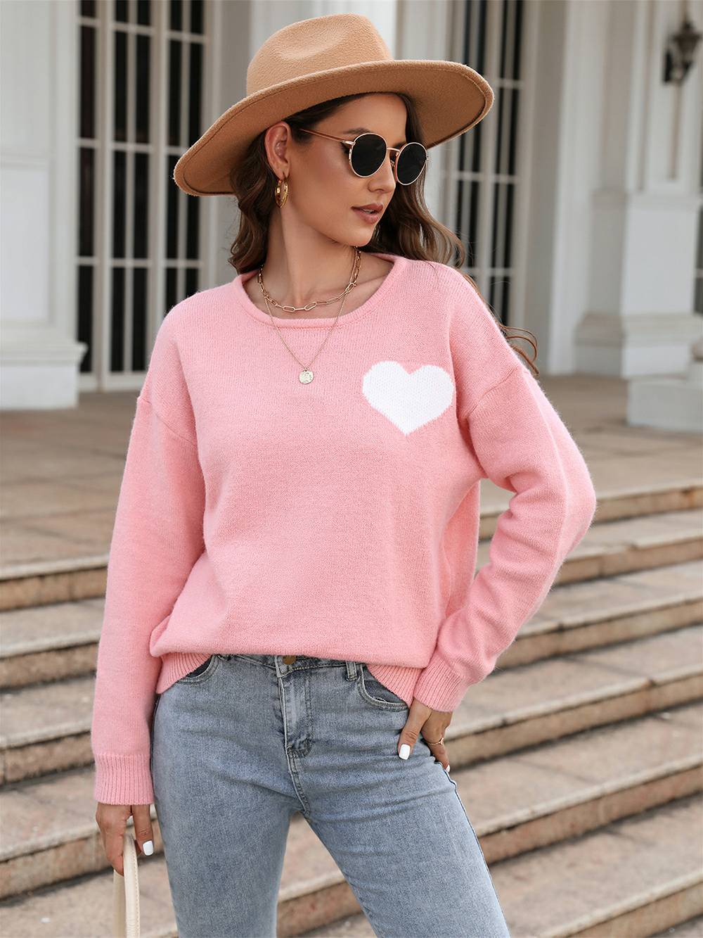 Love on Pulse  Knit Pullover Sweatshirt