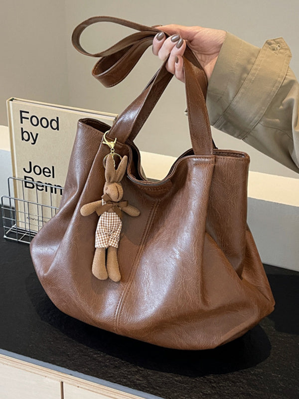 Solid Color Zipper Tote Bags Handbags