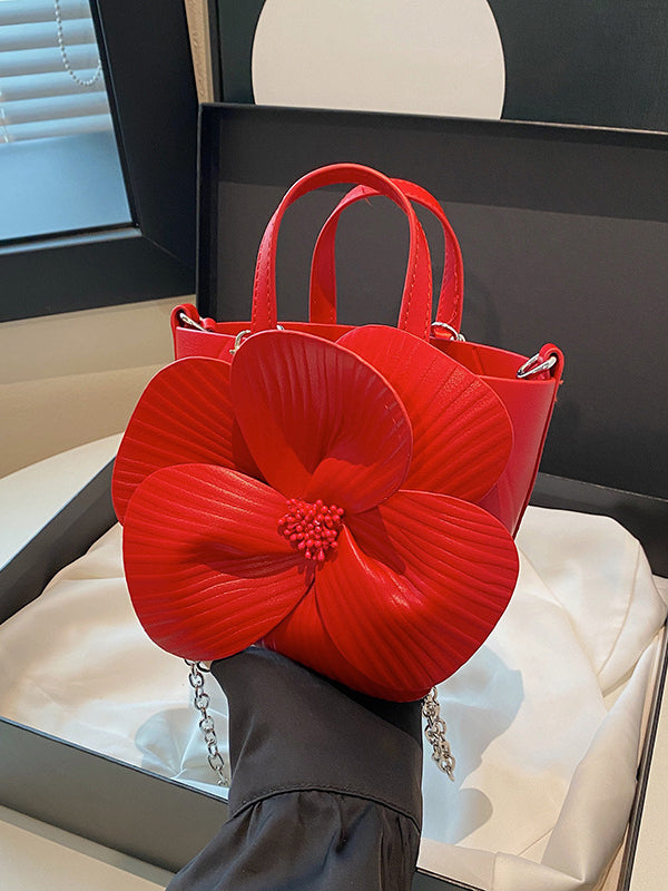 Flower Shape Pleated Split-Joint Tote Bags Handbags Crossbody Bags Bags