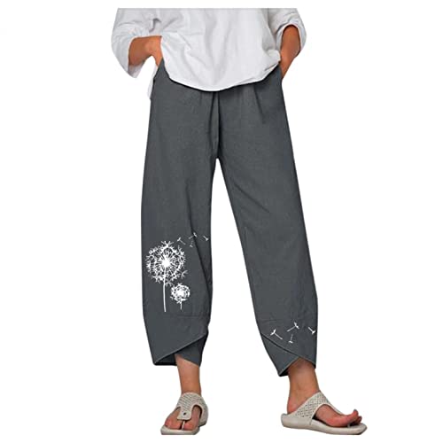 Palazzo Lounge Pants Wide Leg Printed Cropped Bottoms Baggy Trousers Sweatpants