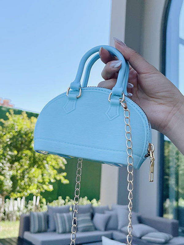 Chains Geometric Zipper Satchels Crossbody Bags