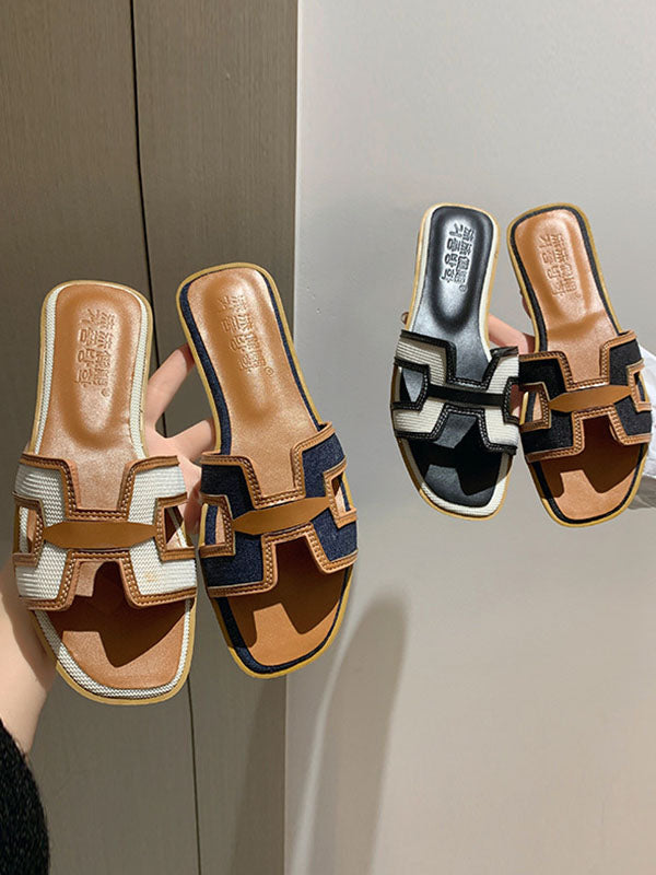 Hollow Open Toe Split-Joint Slippers Sandals