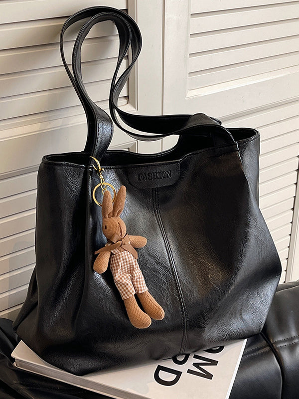 Solid Color Zipper Tote Bags Handbags