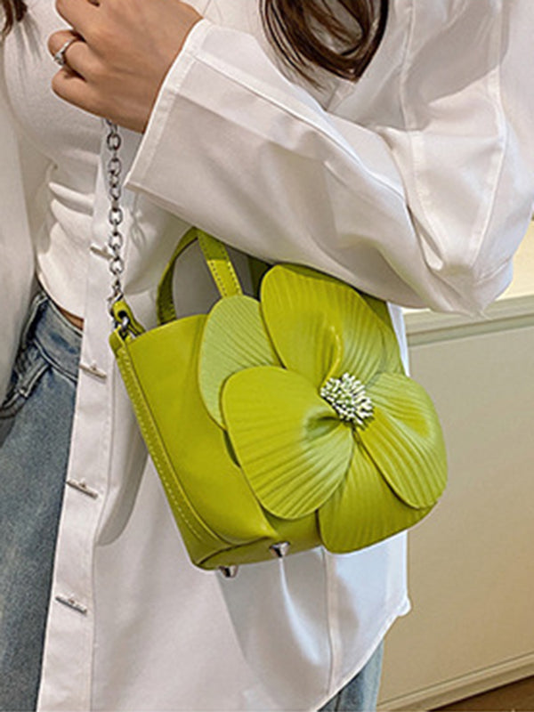 Flower Shape Pleated Split-Joint Tote Bags Handbags Crossbody Bags Bags