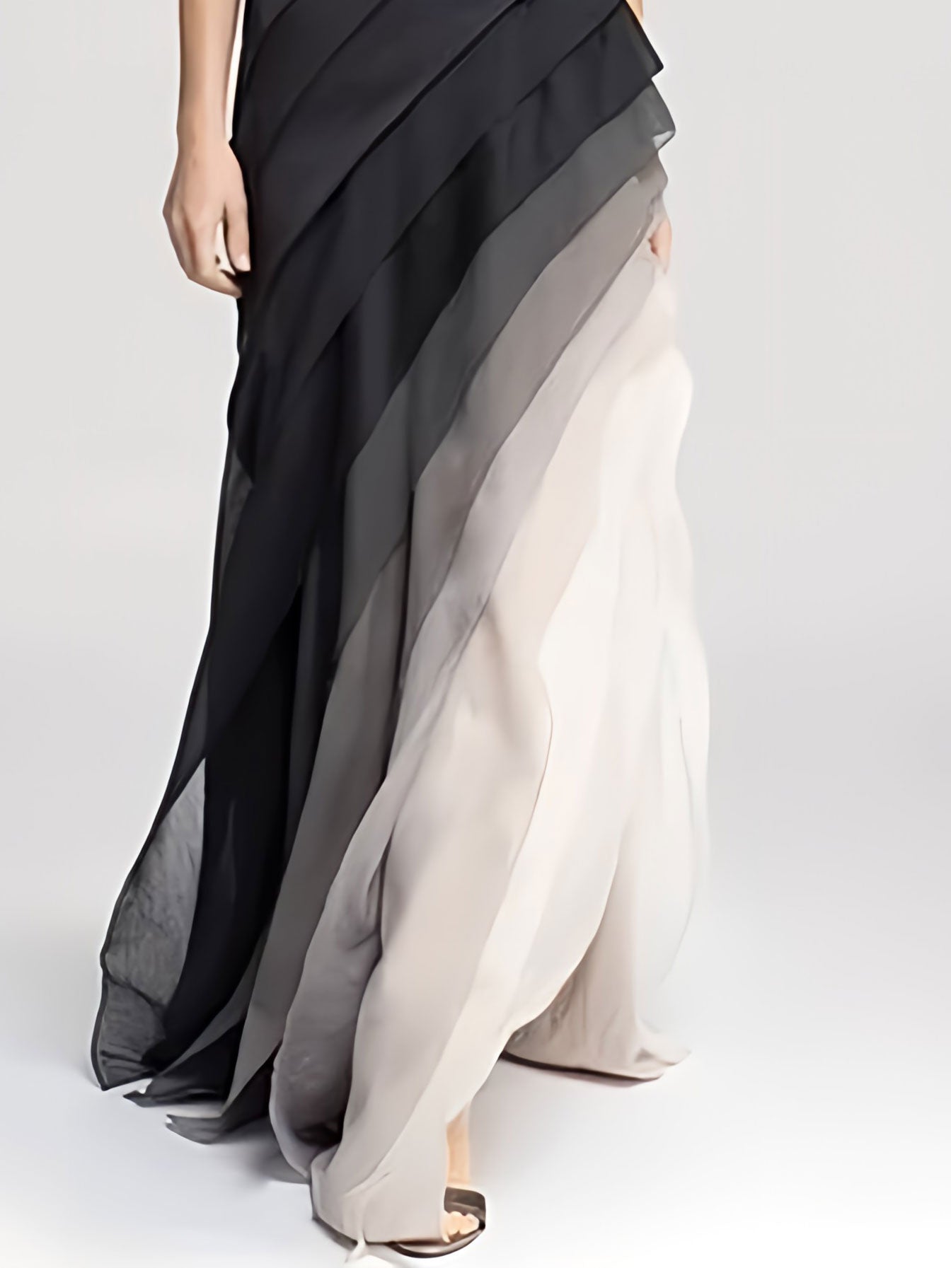 Layered High Waist Long Dress