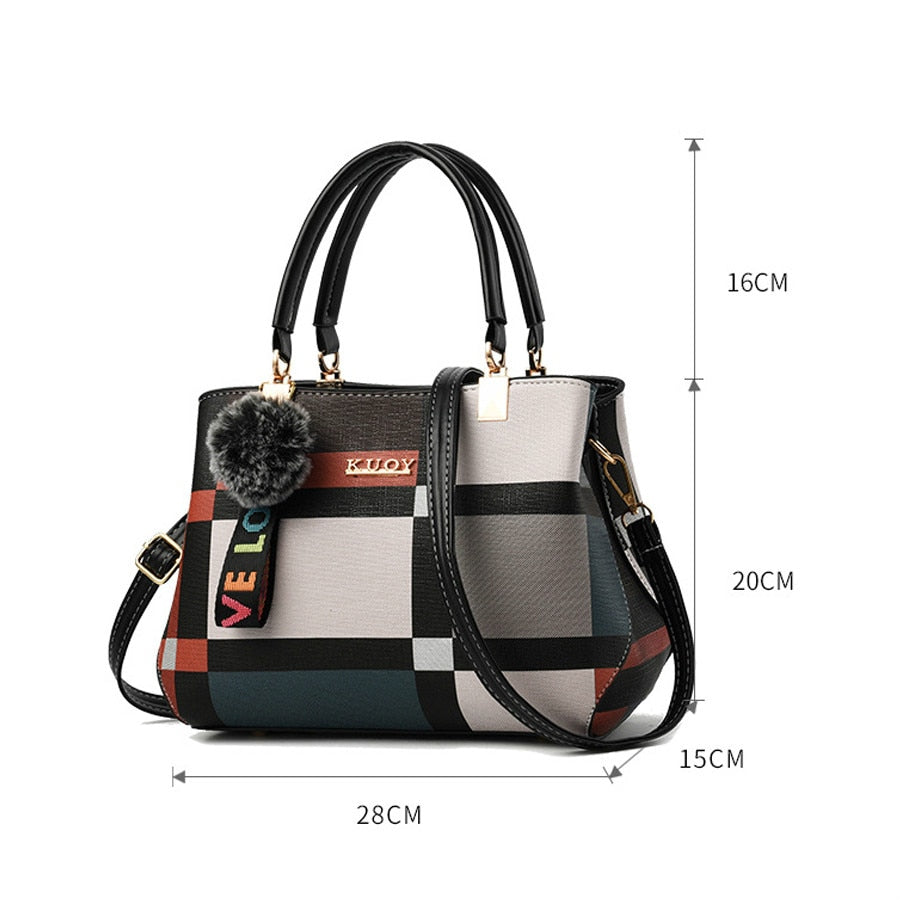 Casual Plaid Shoulder Bag for Women