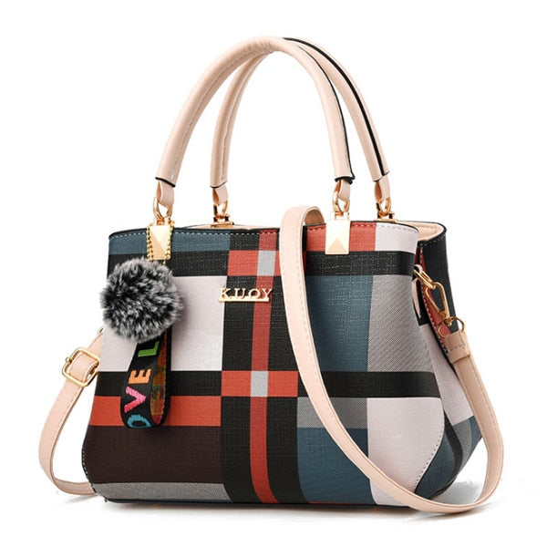 Casual Plaid Shoulder Bag for Women