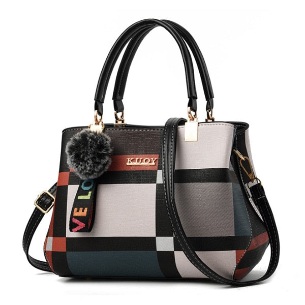 Casual Plaid Shoulder Bag for Women
