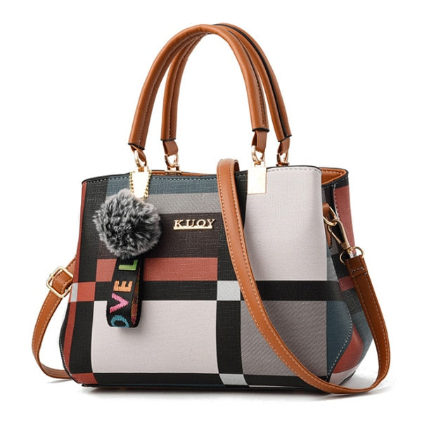 Casual Plaid Shoulder Bag for Women