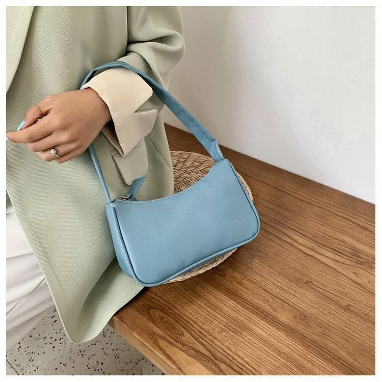 Soft PU Leather Baguette Handbag