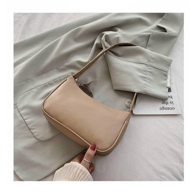 Soft PU Leather Baguette Handbag