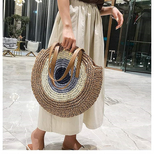 Round Straw Bag for Women