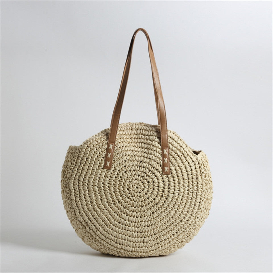 Round Straw Bag for Women