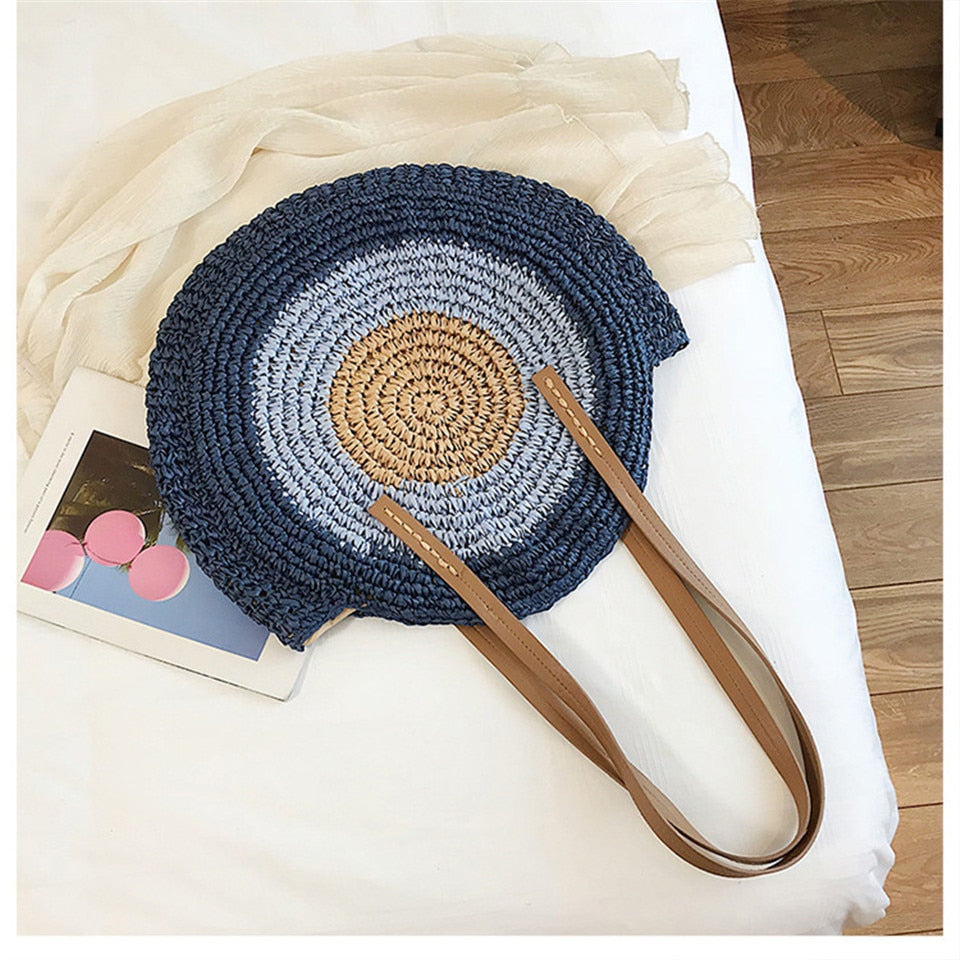 Round Straw Bag for Women
