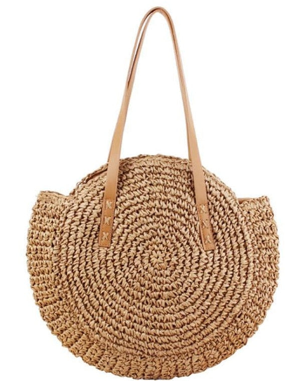 Round Straw Bag for Women