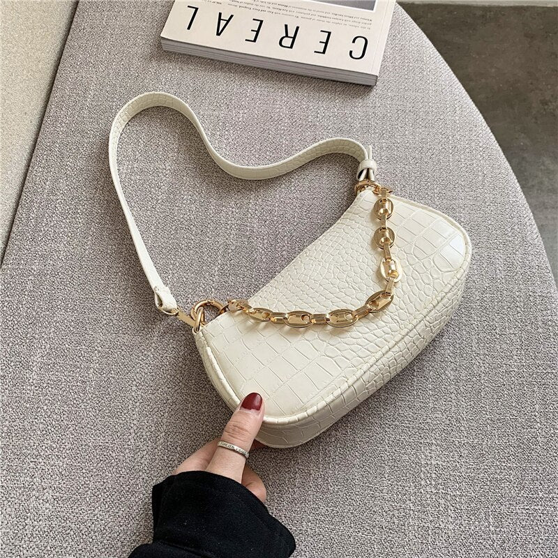 Mini Crocodile Pattern Shoulder Bag for Women