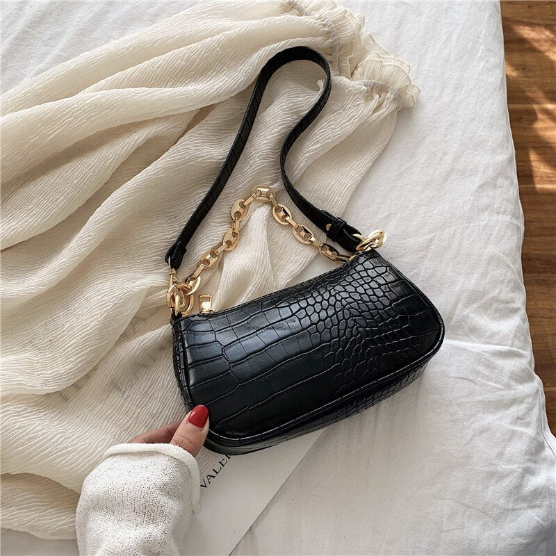 Mini Crocodile Pattern Shoulder Bag for Women