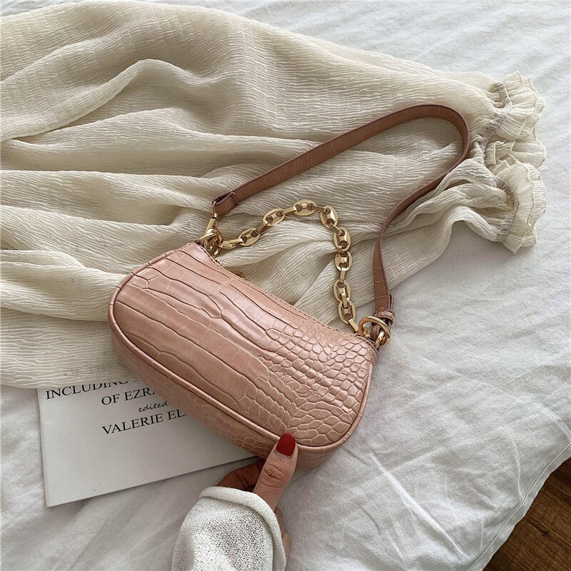 Mini Crocodile Pattern Shoulder Bag for Women