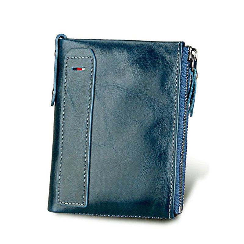 Genuine Leather Short Wallet