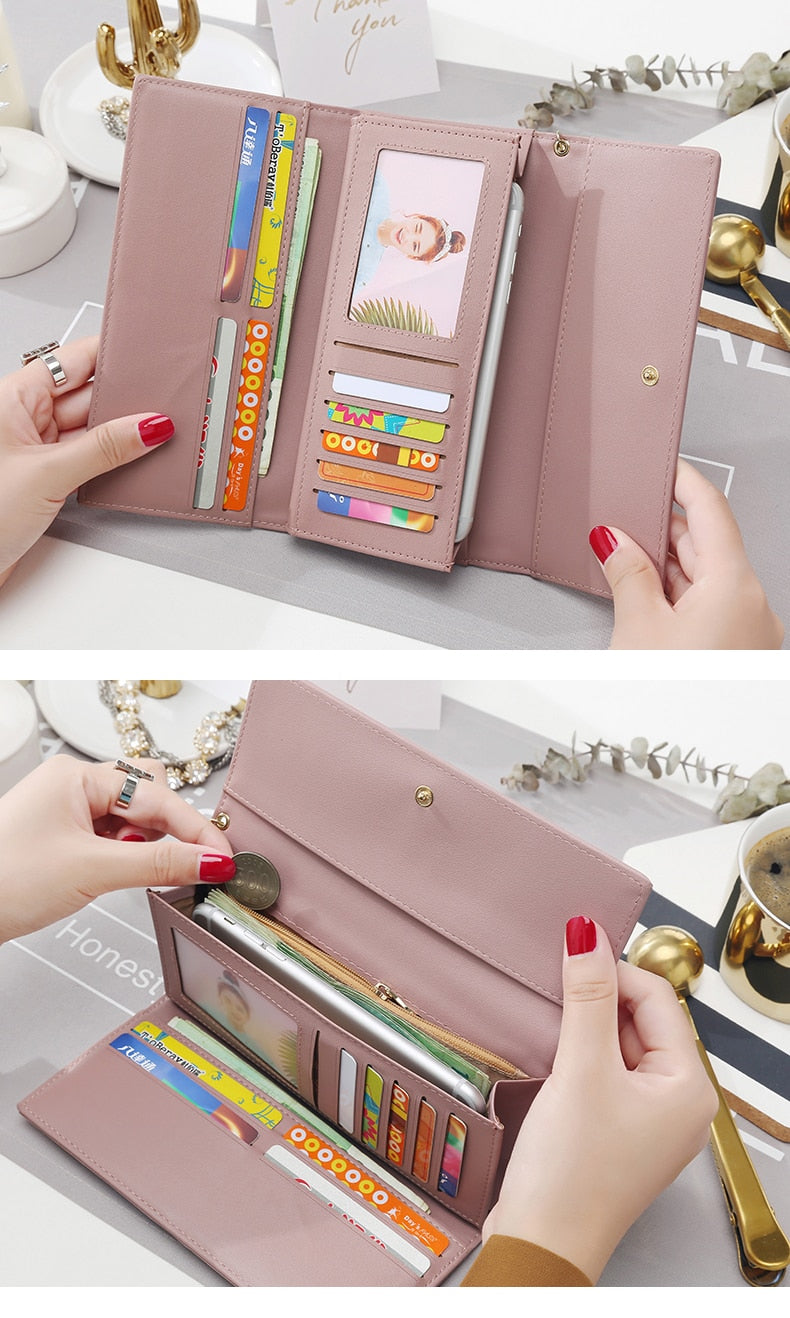 Leather Multi-Functional Long Wallet