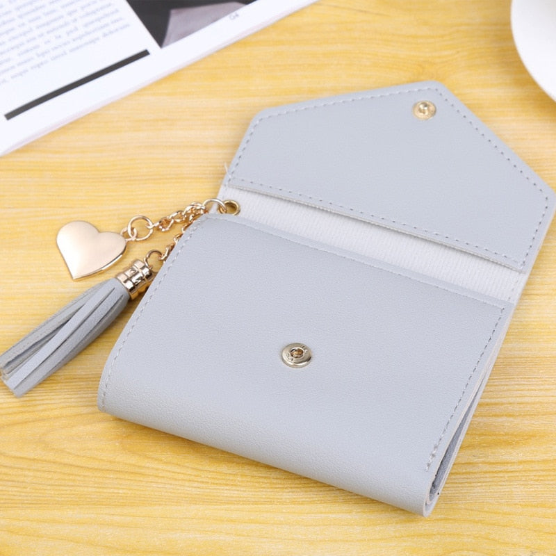 Short Wallet with Tassel Pendant