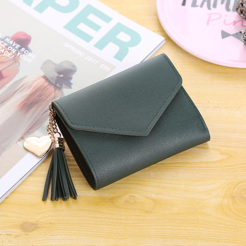 Short Wallet with Tassel Pendant