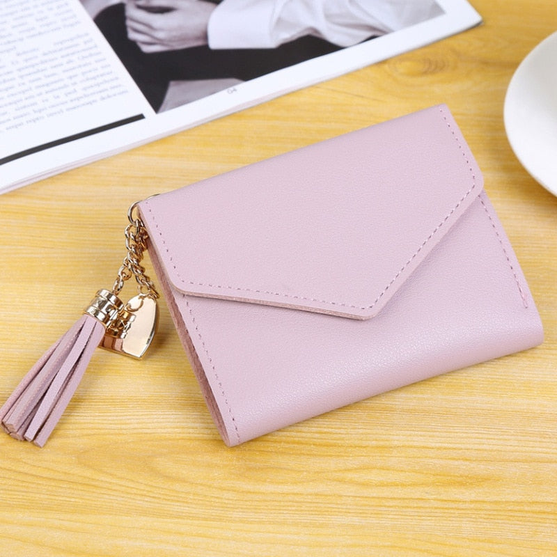 Short Wallet with Tassel Pendant